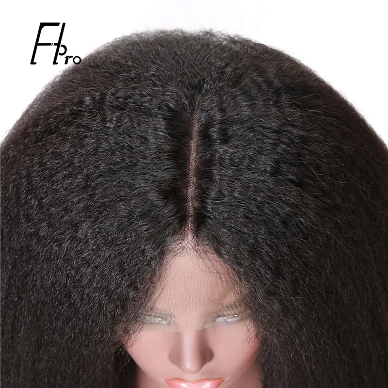 360 Lace Frontal Long Kinky Straight 150% Density Realistic Virgin Hair Wigs